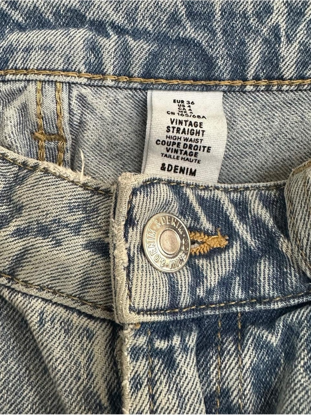 H&M Vintage Straight High Waist Jeans – Size 4 - Picture 5 of 6